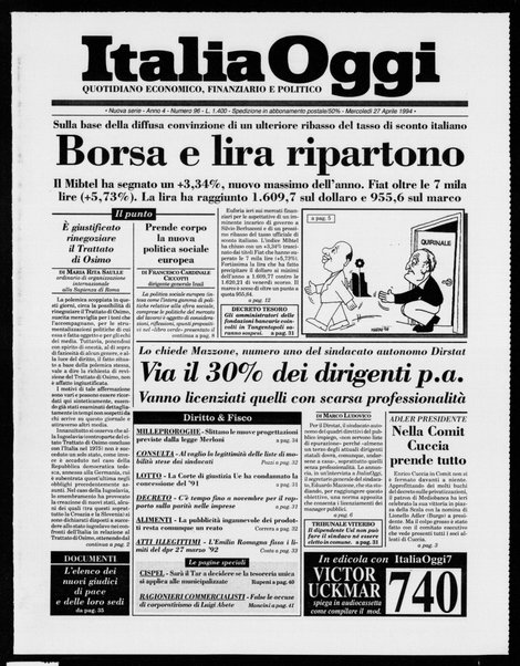 Italia oggi : quotidiano di economia finanza e politica